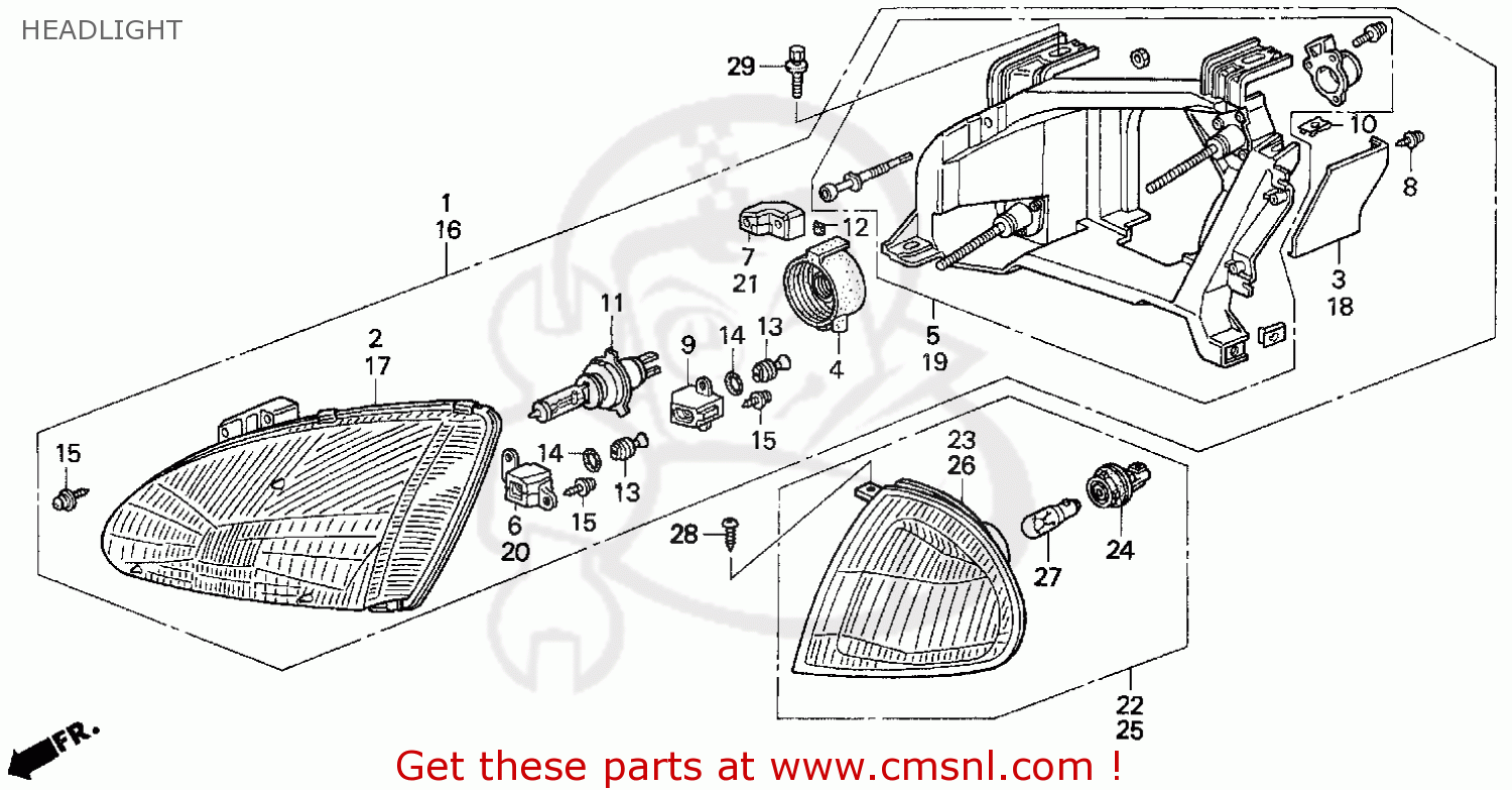 33151SR2A02: Unit Head Light L Honda - buy the 33151-SR2-A02 at CMSNL