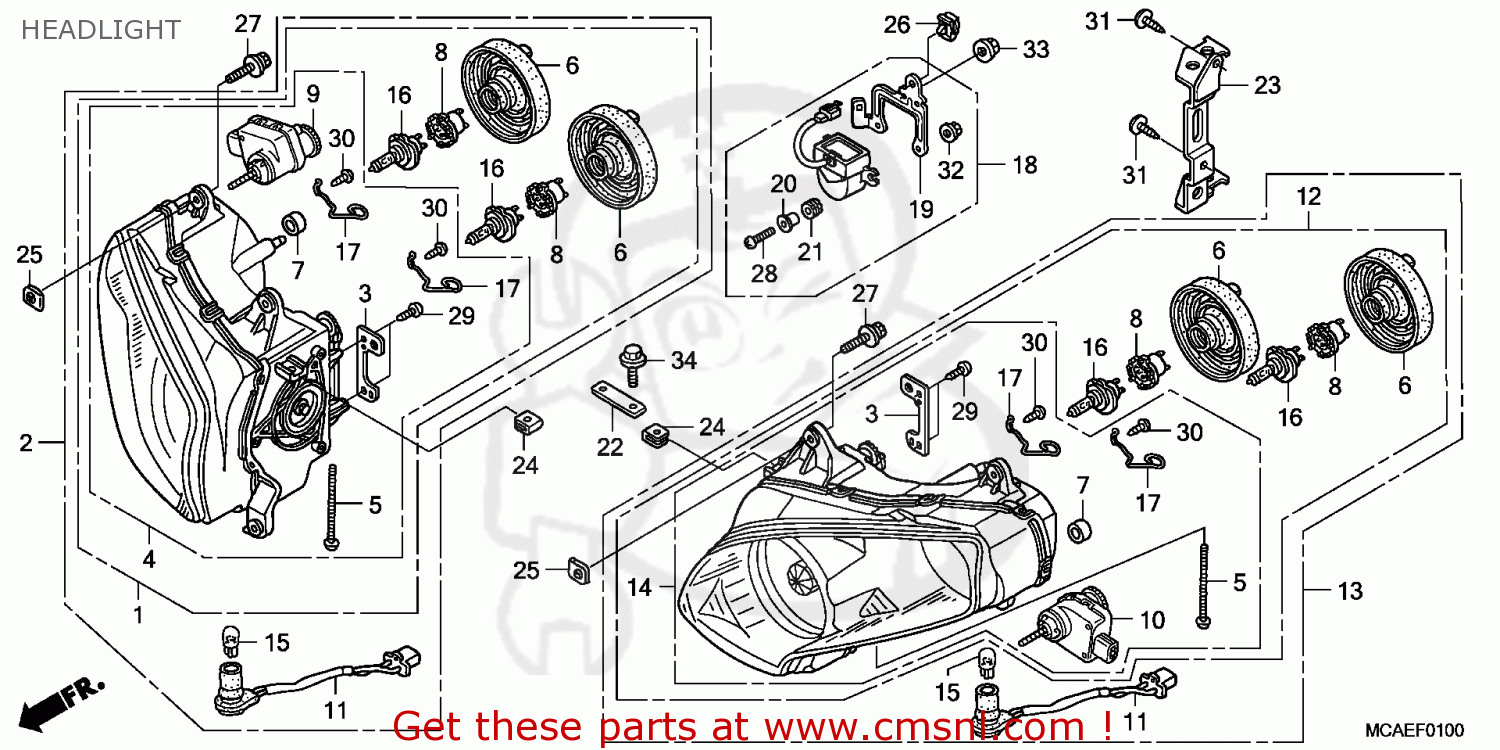 Honda LIGHT ASSY,HEAD R 33100MCAA61 Honda LIGHT ASSY,HEAD R 33100MCAA61