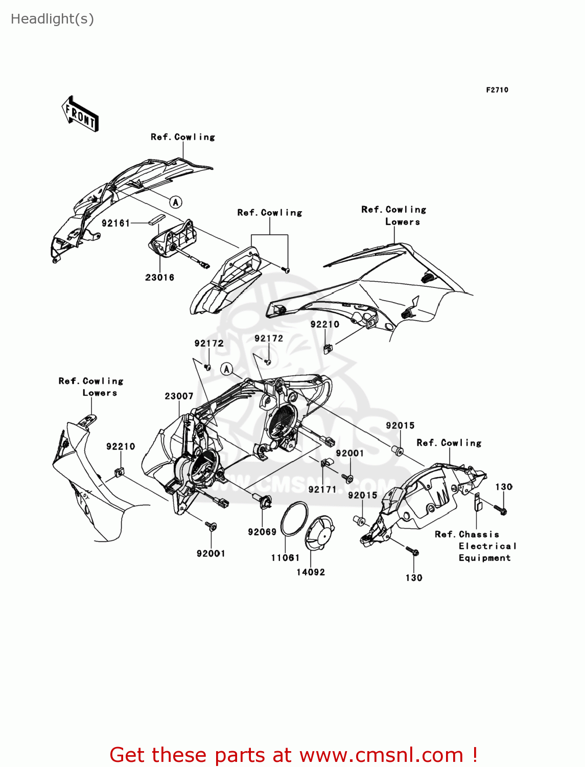 140920793 Cover,head Lamp Kawasaki buy the 140920793 at CMSNL