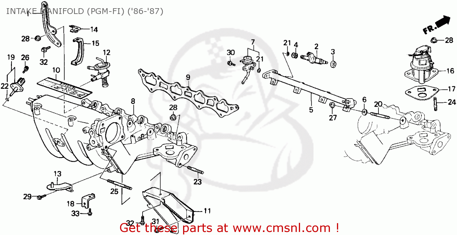 Honda ACCORD 1987 (H) 3DR LXI (KA) INTAKE MANIFOLD (PGM-FI) ('86-'87