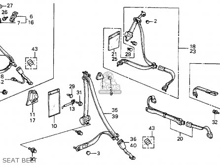 Honda ACCORD 1988 (J) 4DR LXI (KA) parts lists and schematics