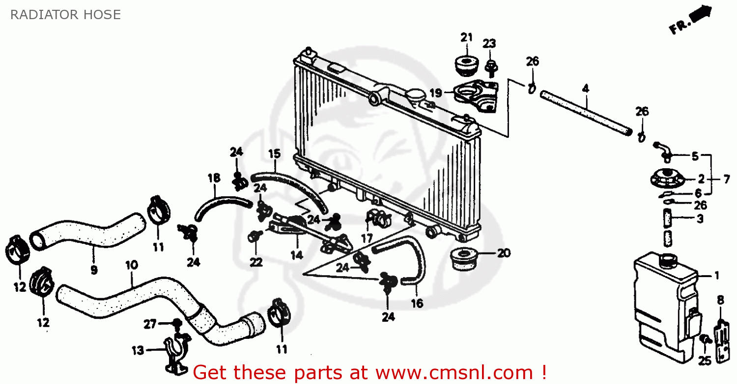 1999 Honda Civic Radiator Hose Diagram - Honda Civic