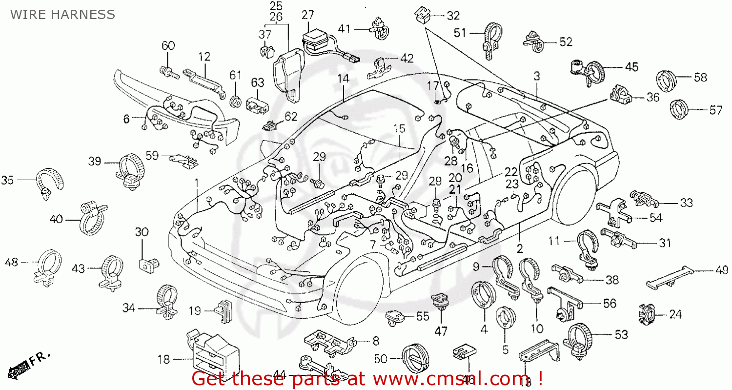 Honda ACCORD 1993 (P) 4DR EX (KA,KL) WIRE HARNESS - buy WIRE HARNESS