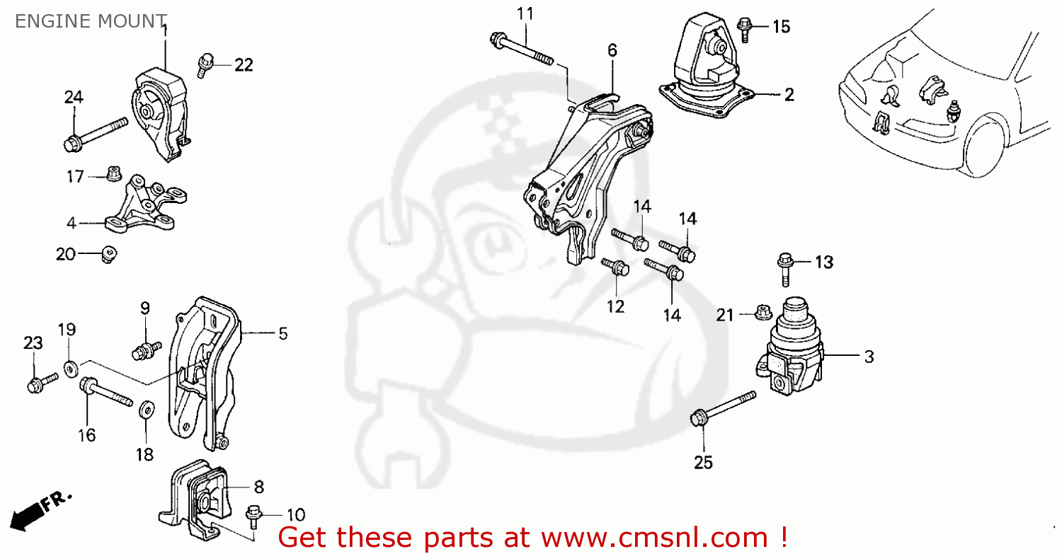 ENGINE MOUNT - ACCORD E2/V-6 E2 1995 (S) 4DR EX (KA,KL)