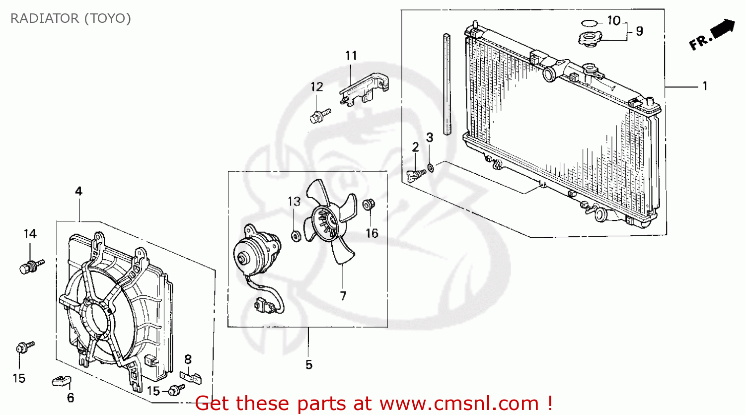 RADIATOR (TOYO) - ACCORD E2/V-6 E2 1995 (S) 4DR LX ABS (KA)