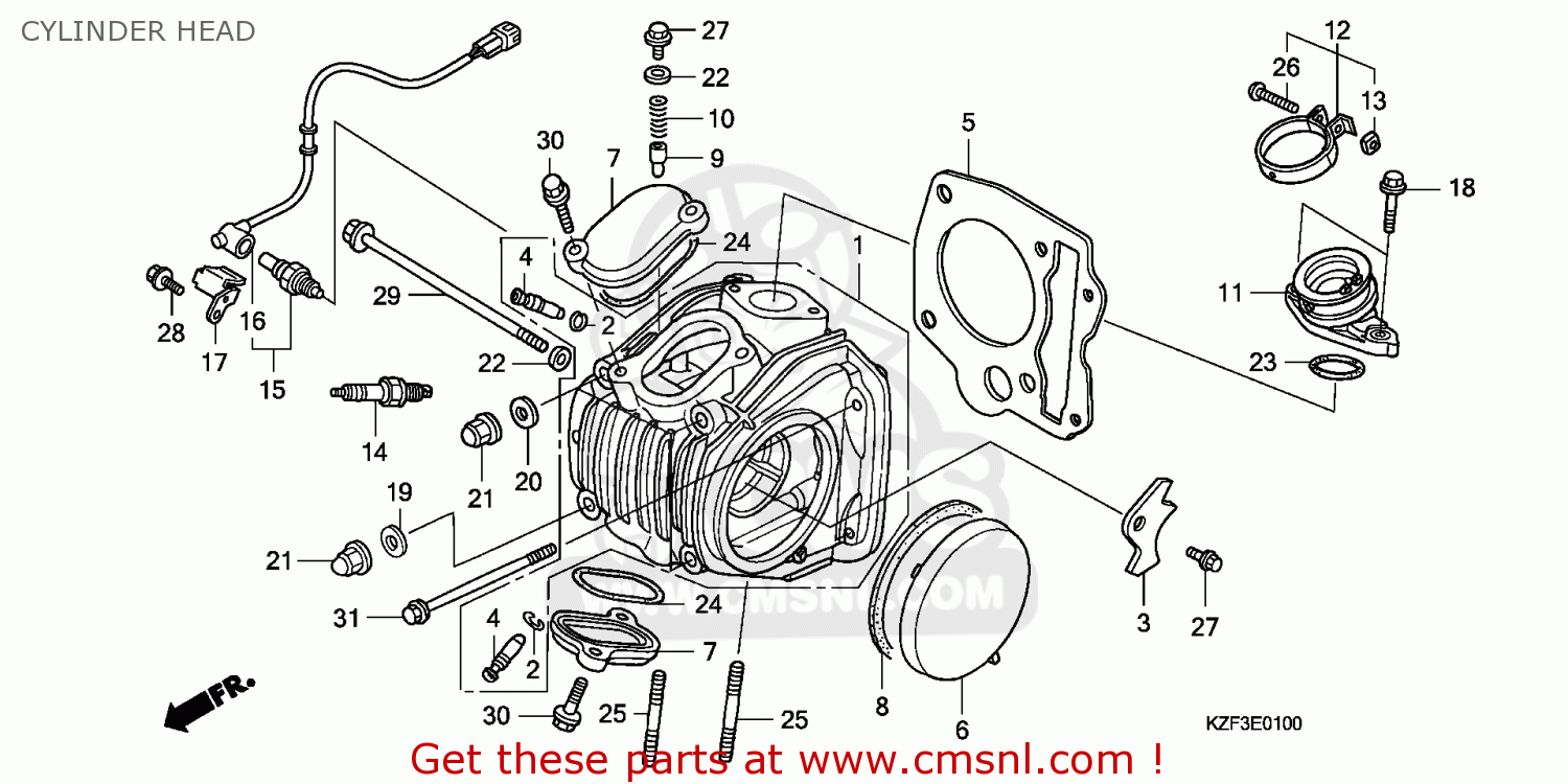 Honda ANF125 2010 (A) ENGLAND / MKH CYLINDER HEAD - buy CYLINDER HEAD ...