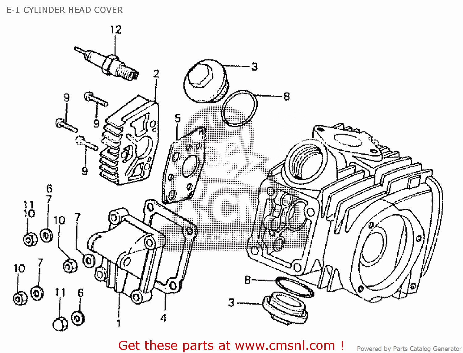 Honda ATC110 1983 (D) CANADA E1 CYLINDER HEAD COVER buy E1 CYLINDER HEAD COVER spares online