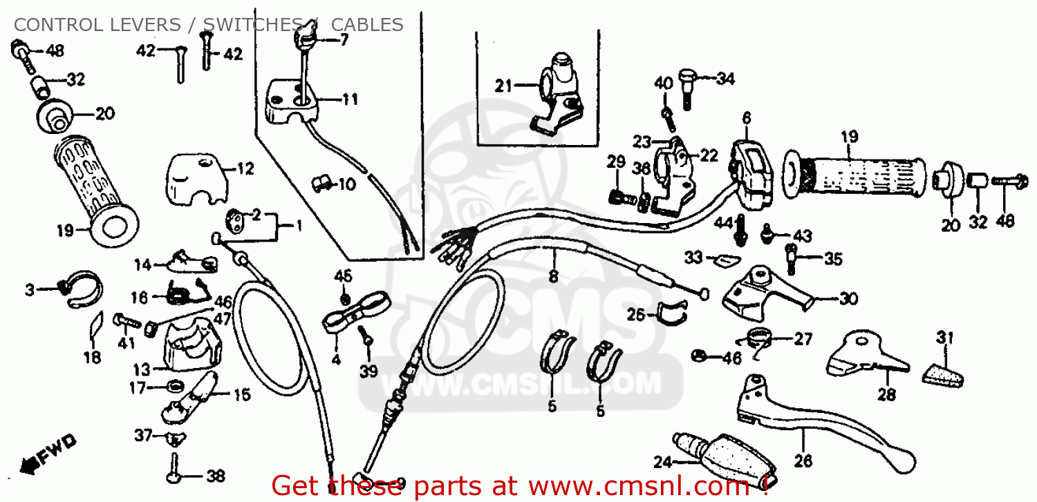 Honda Atc110 1983 (d) Usa Control Levers / Switches / Cables ...