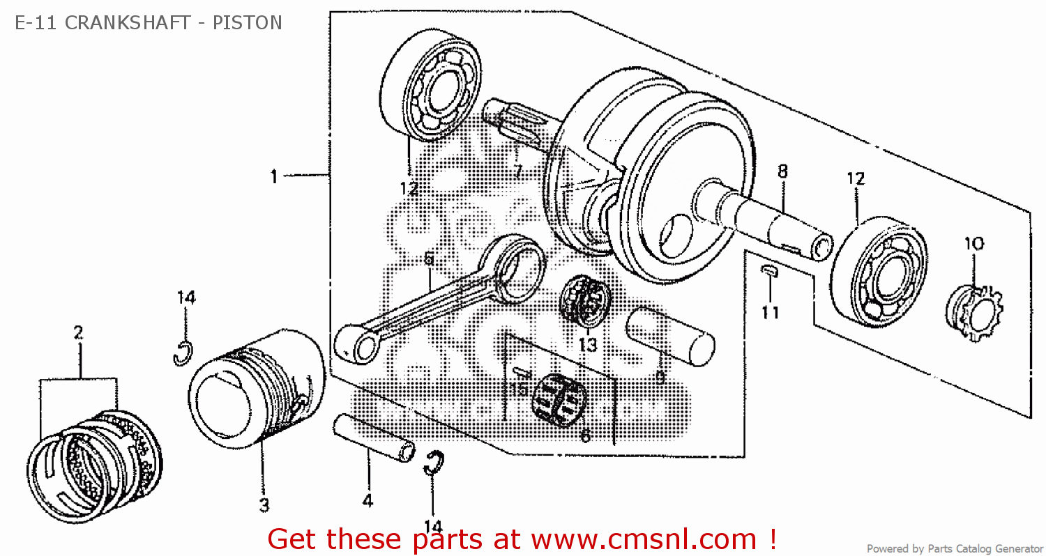 Honda ATC110 1984 (E) CANADA E11 CRANKSHAFT PISTON buy E11 CRANKSHAFT PISTON spares online