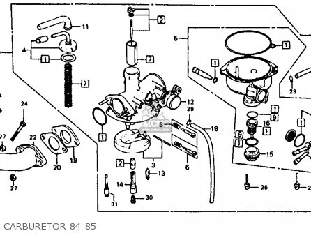 Honda ATC110 1985 (F) USA parts lists and schematics