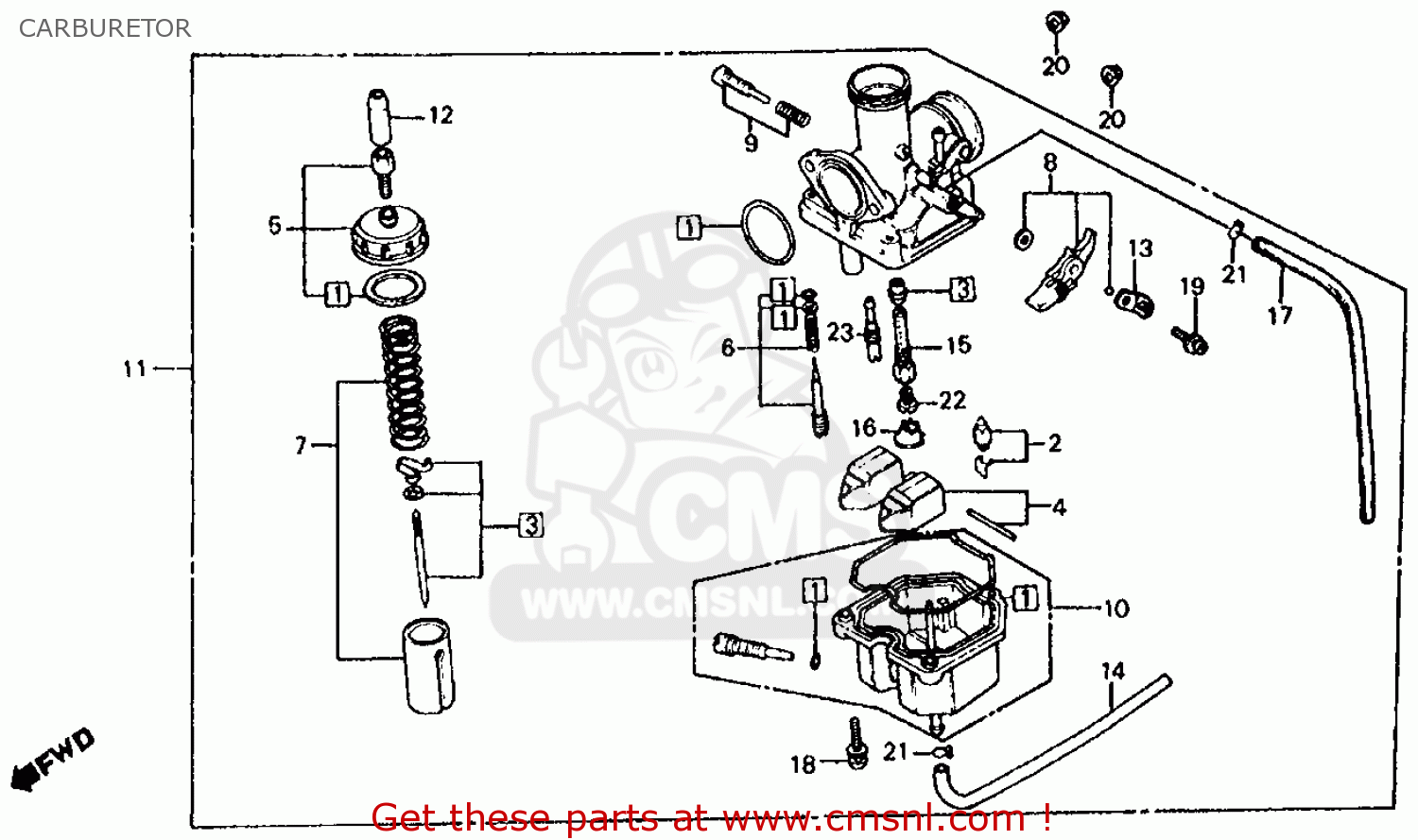 Honda Atc200 1982 (c) Usa Carburetor - schematic partsfiche yamaha blaster 200 engine diagram 