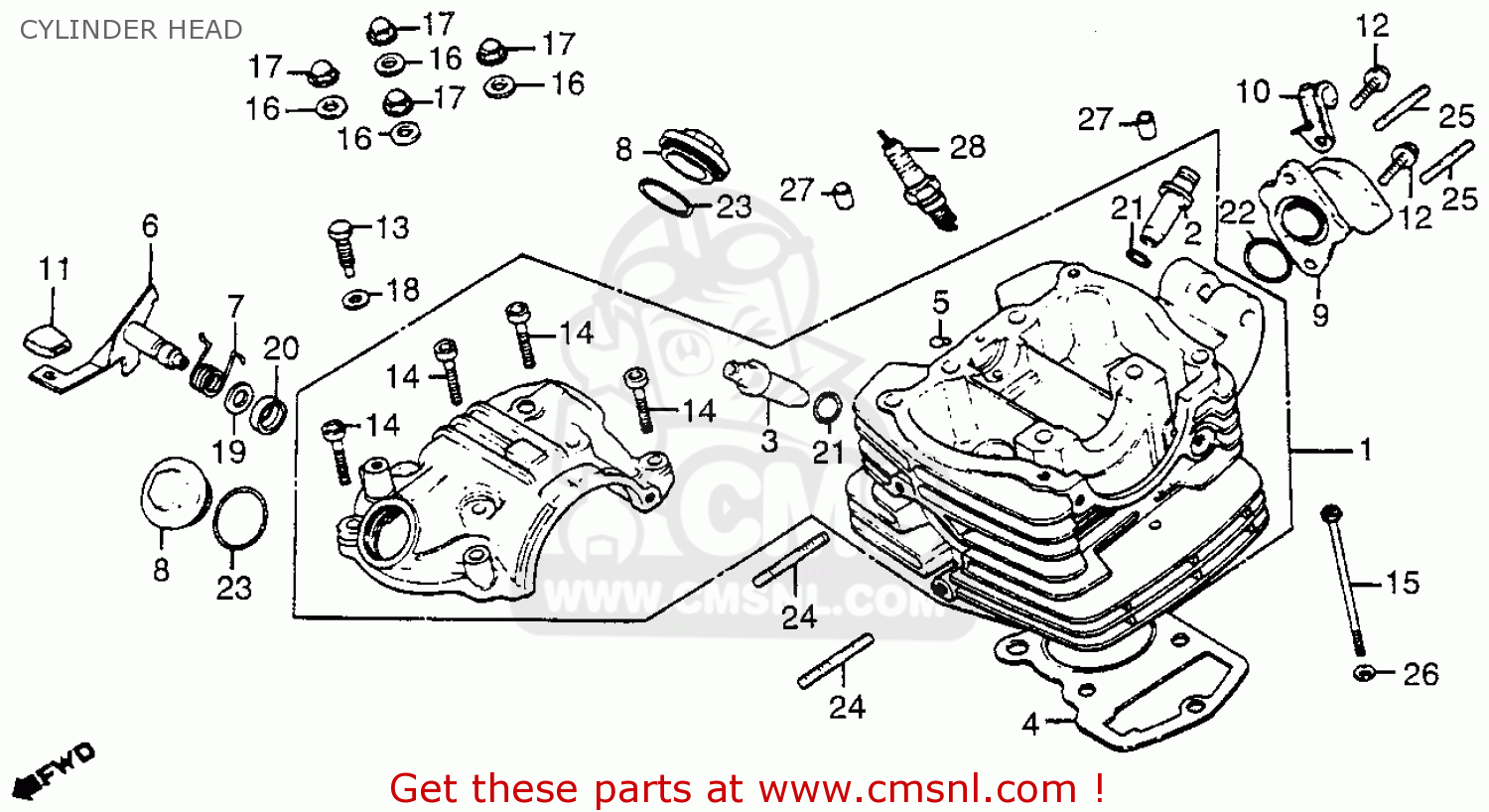 Honda ATC200E 1983 (D) BIG RED USA CYLINDER HEAD - buy CYLINDER HEAD ...