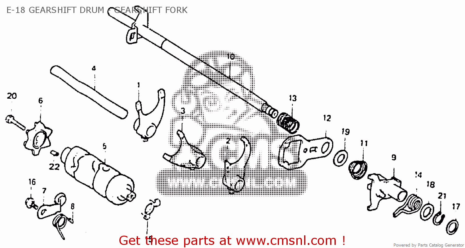 Honda ATC200E 1983 (D) E-18 GEARSHIFT DRUM - GEARSHIFT FORK - buy E-18 ...