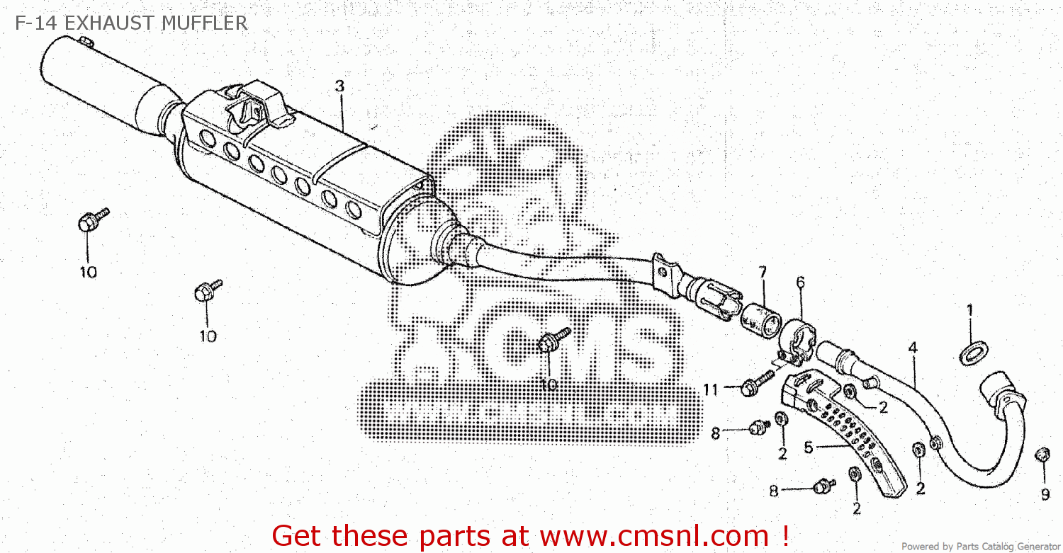 Honda ATC200ES 1984 (E) CANADA F-14 EXHAUST MUFFLER - buy F-14 EXHAUST ...