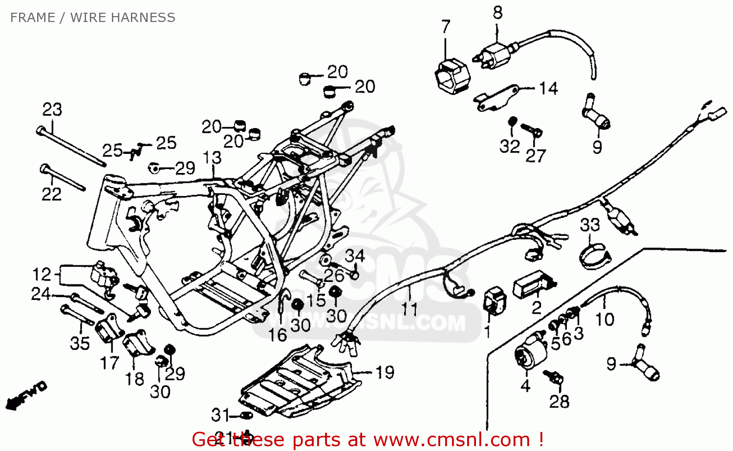 Honda Atc200s 1984 Usa Frame / Wire Harness - schematic partsfiche