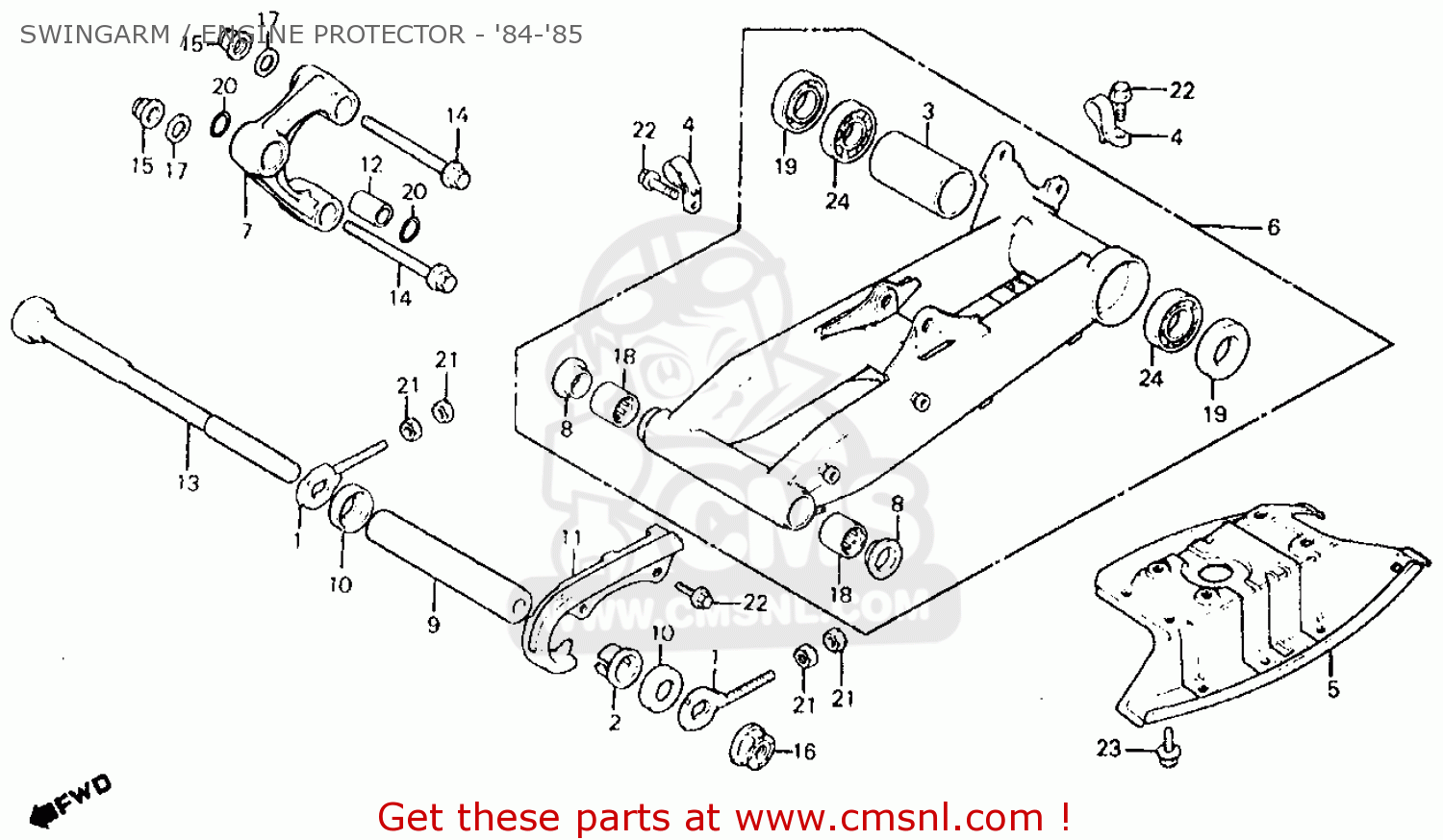 Honda Atc0x 1985 F Usa Swingarm Engine Protector 84 85 Buy Swingarm Engine Protector 84 85 Spares Online