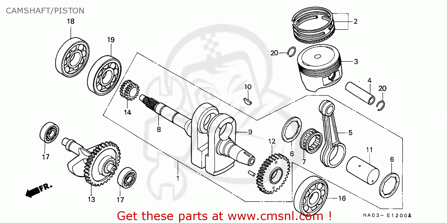 Honda Atc250es Big Red 1986 (g) European Direct Sales Camshaft Piston 