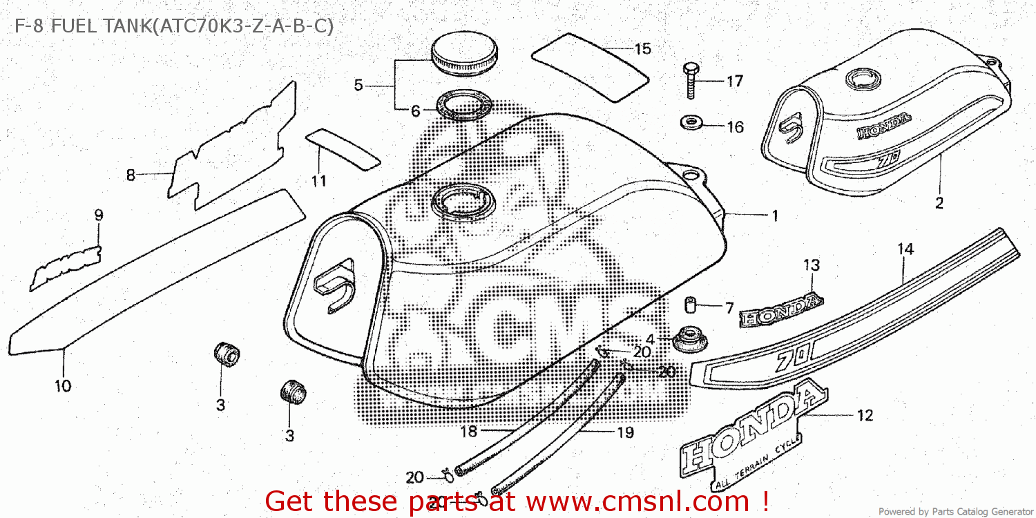 Honda ATC70 1982 (C) CANADA F8 FUEL TANK(ATC70K3ZABC) buy F8