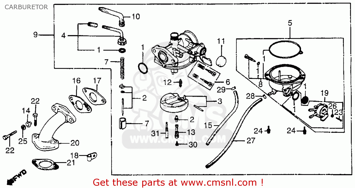 Honda ATC70 1982 (C) USA CARBURETOR - buy CARBURETOR spares online