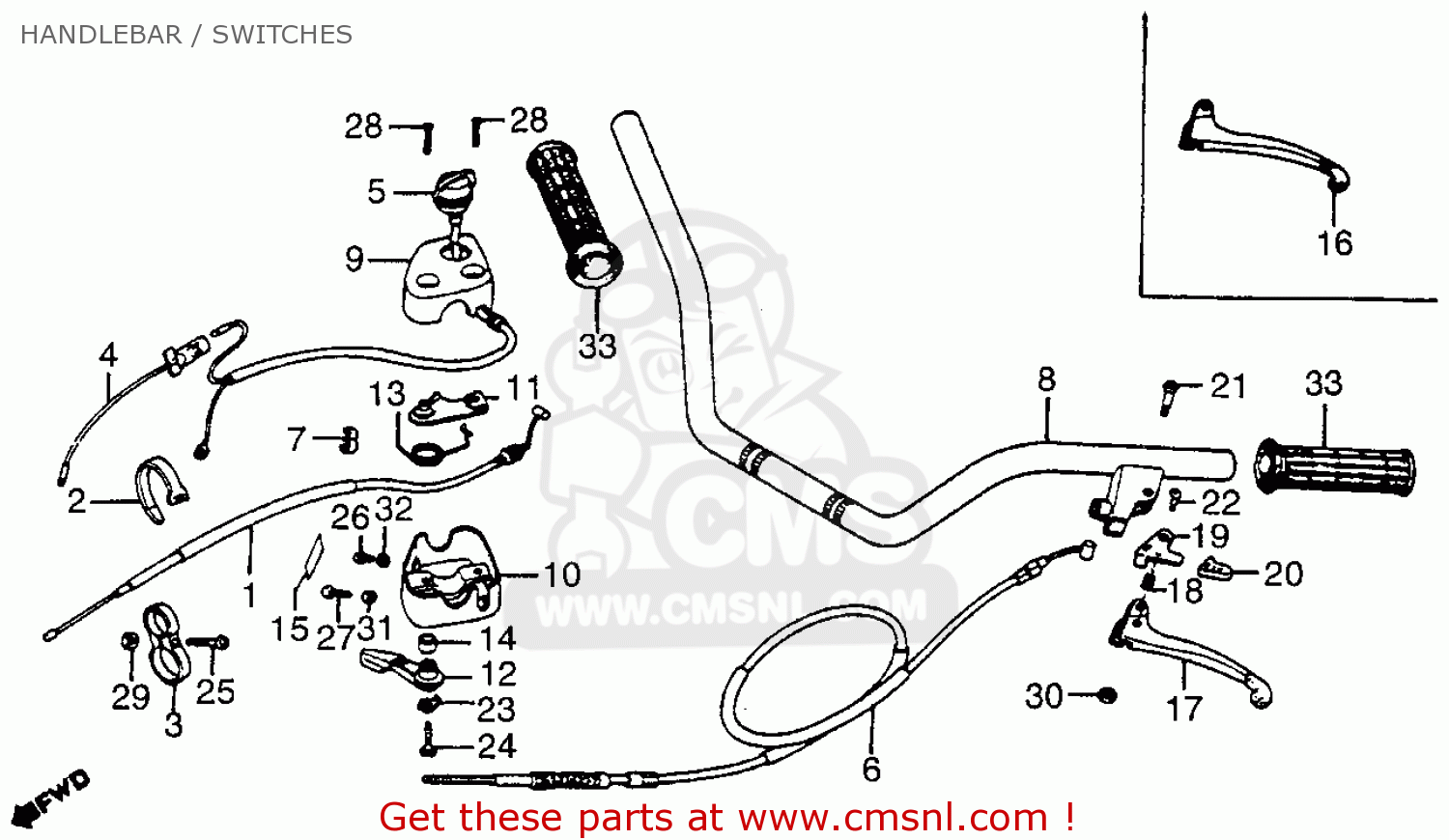 Honda ATC70 1984 (E) USA HANDLEBAR / SWITCHES buy