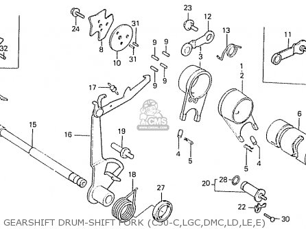 Honda C50 1982 (C) ENGLAND parts lists and schematics