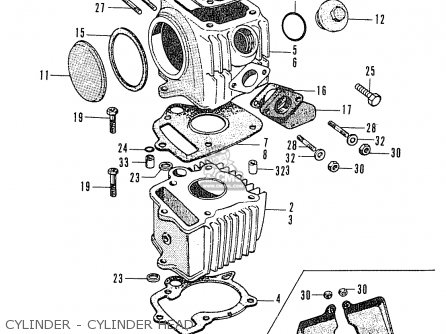 CYLINDER - CYLINDER HEAD - C50 CUB 1969  AUSTRALIA
