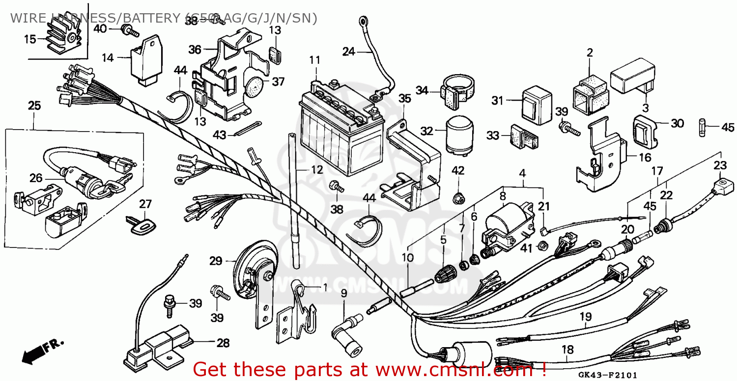 Honda C50 Cub 1988 (j) Greece Wire Harness/battery (c50lag ... yamaha c90 wiring diagram 