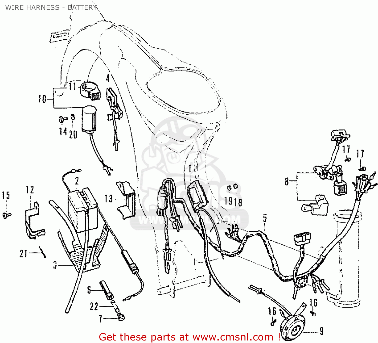 Honda C50k1diii General Export Wire Harness Battery Buy Wire Harness Battery Spares Online