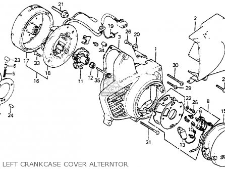 c70 honda passport 1980 usa 1981 crankcase left cover parts