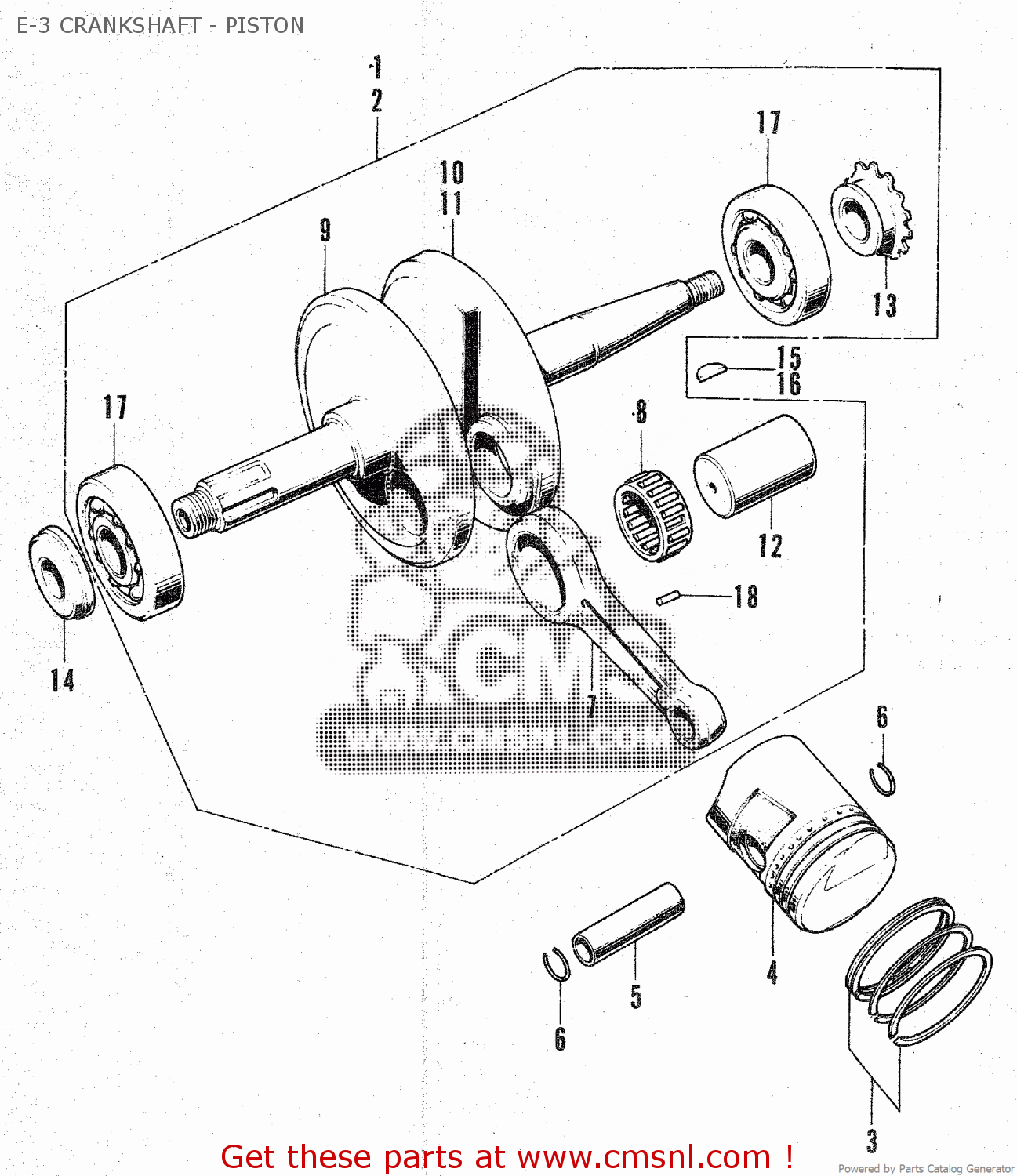 Honda C70M GENERAL EXPORT E-3 CRANKSHAFT - PISTON - buy E-3 CRANKSHAFT