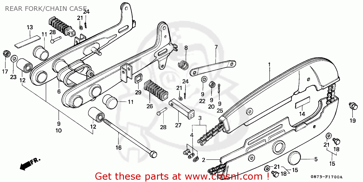 Honda C70Z CUB 1977 ENGLAND MPH REAR FORK CHAIN CASE 