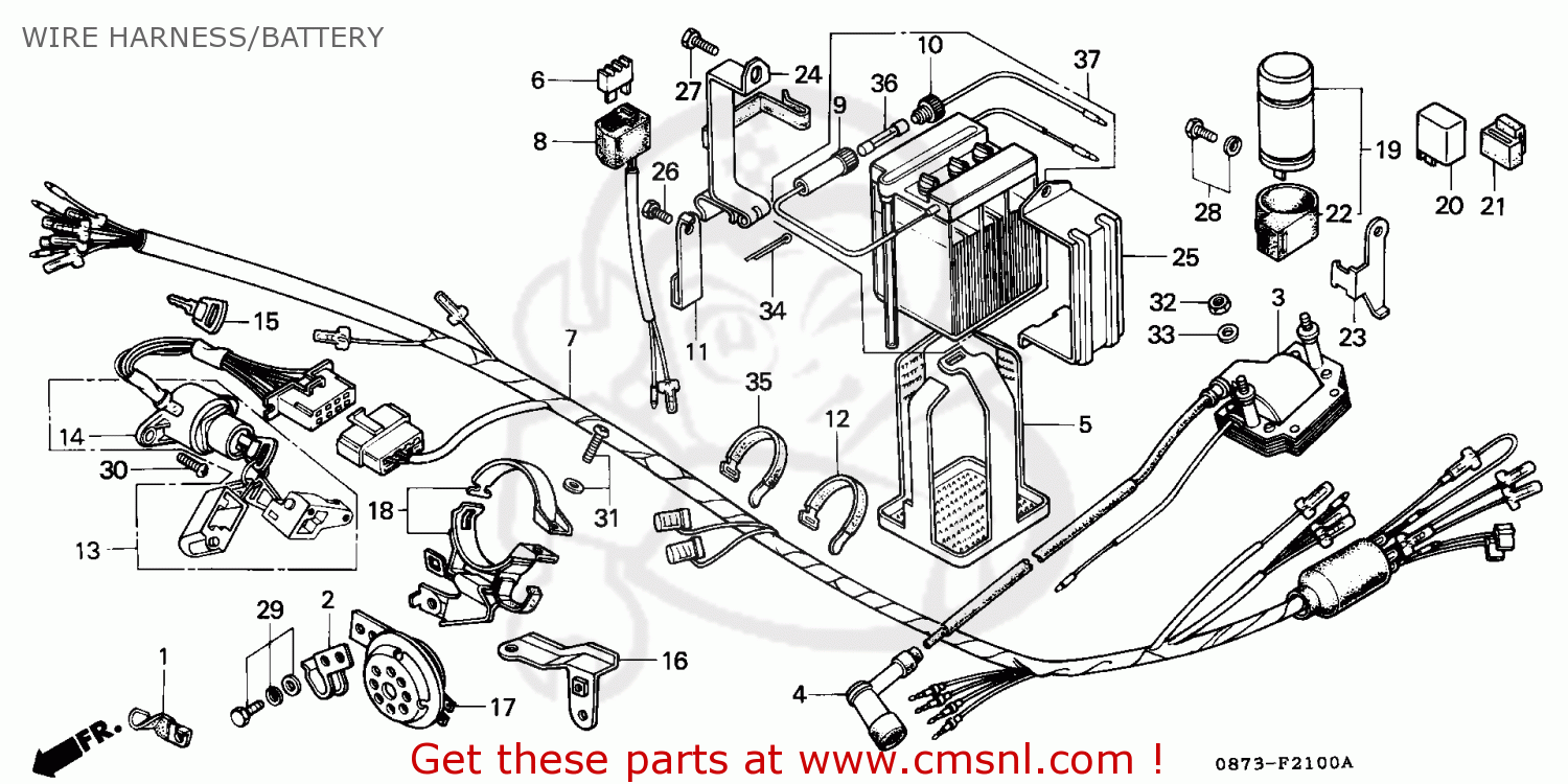 Honda C70Z CUB 1977 GENERAL EXPORT / KPH WIRE HARNESS/BATTERY 