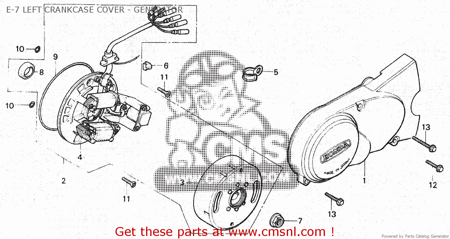 Honda C90 FAME TYPE II 1983 (D) MALAYSIA E-7 LEFT CRANKCASE COVER