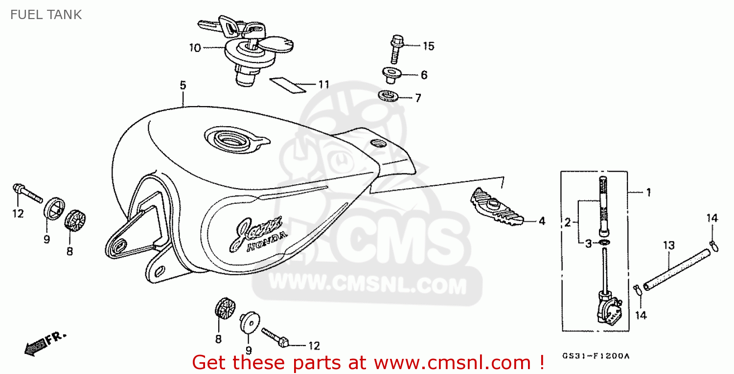 Honda CA50LG JAZZ JAPAN (11GS3GJ5) FUEL TANK buy FUEL TANK spares online