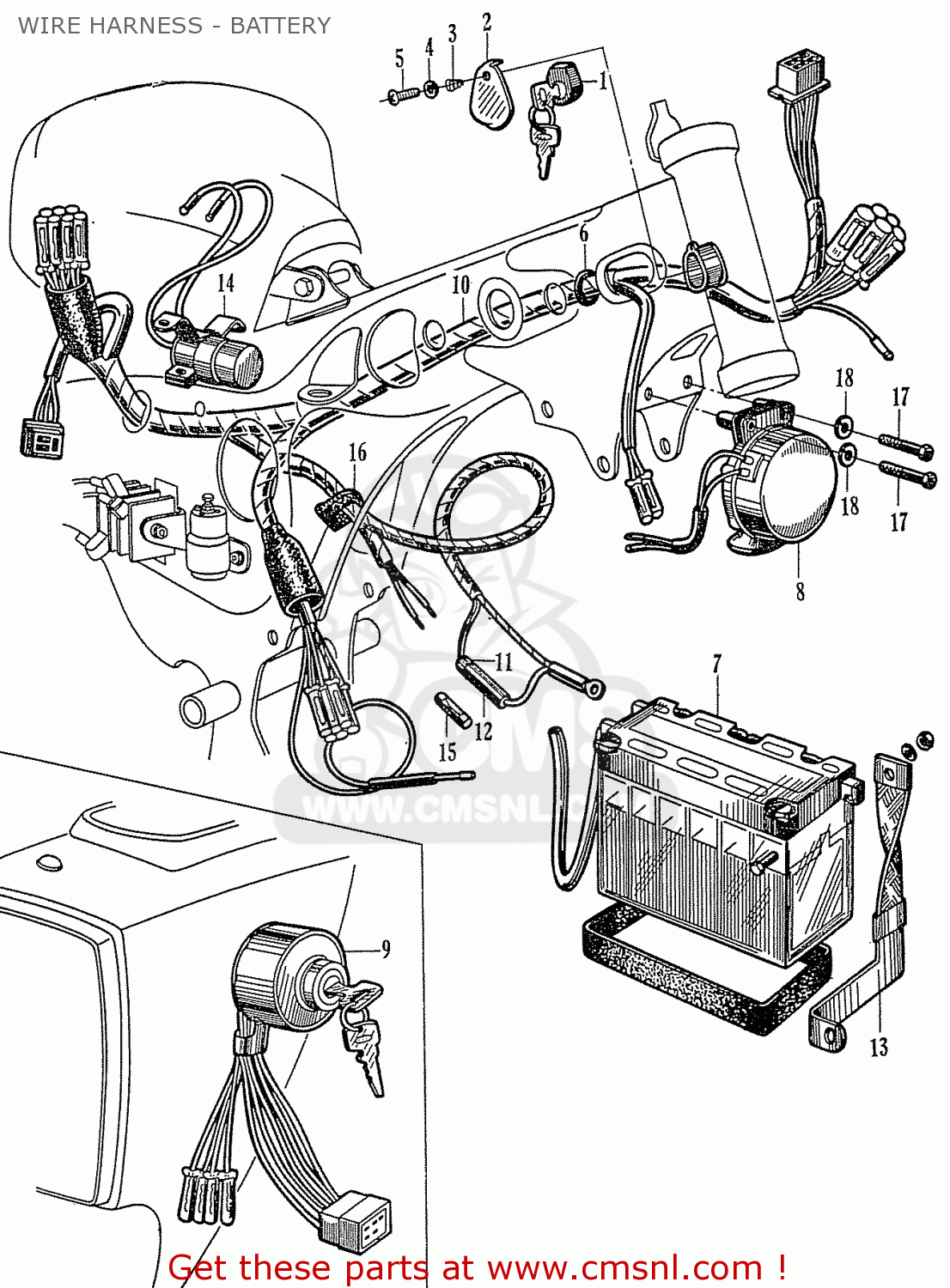 Honda CA72 DREAM 1960 1961 1962 1963 1964I 1964II USA ... neutral safety wiring harness diagram 