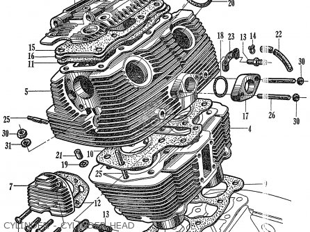 CYLINDER - CYLINDER HEAD - CA72 DREAM 1960 1961 1962 1963 1964I 1964II USA (142592)