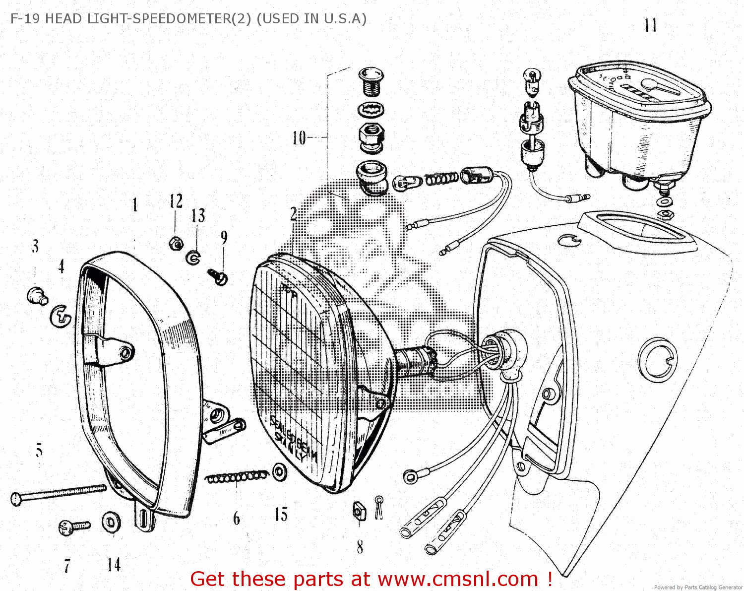 Honda CA77 1961 F19 HEAD LIGHTSPEEDOMETER(2) (USED IN U.S.A) buy F