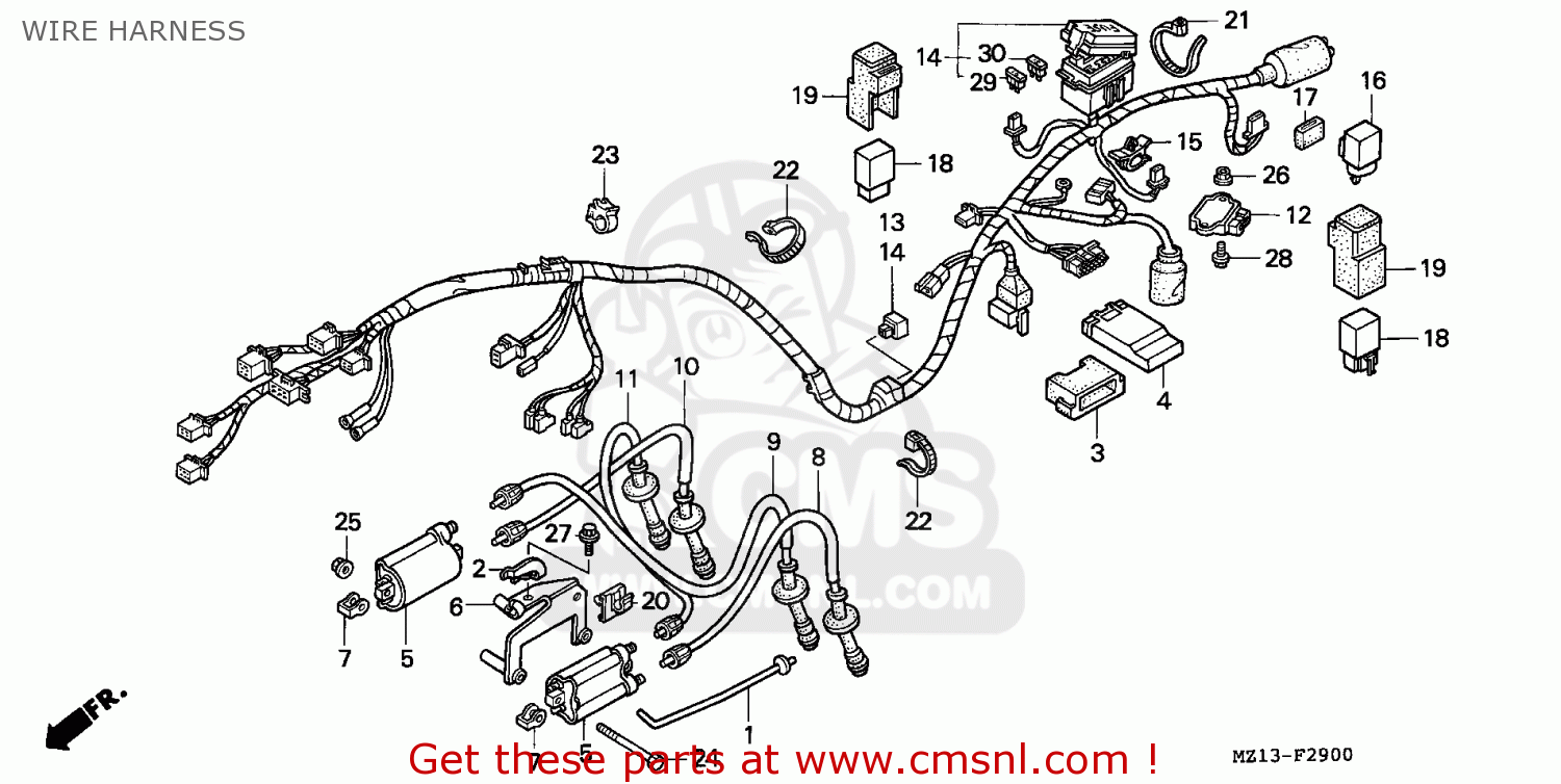 Honda CB1000F 1994 (R) EUROPEAN DIRECT SALES / KPH WIRE HARNESS - buy ...