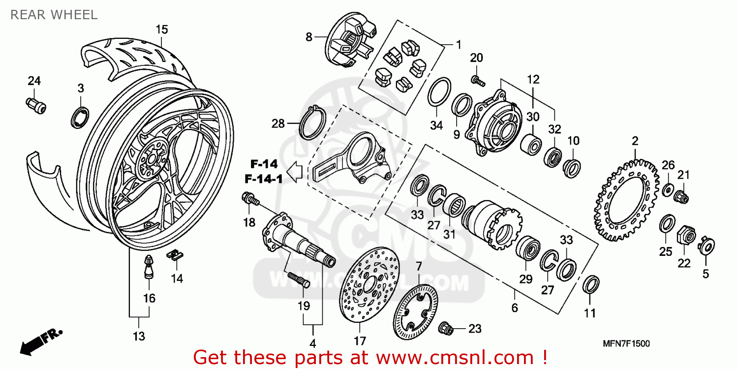 REAR WHEEL - CB1000R 2009 (9) AUSTRALIA
