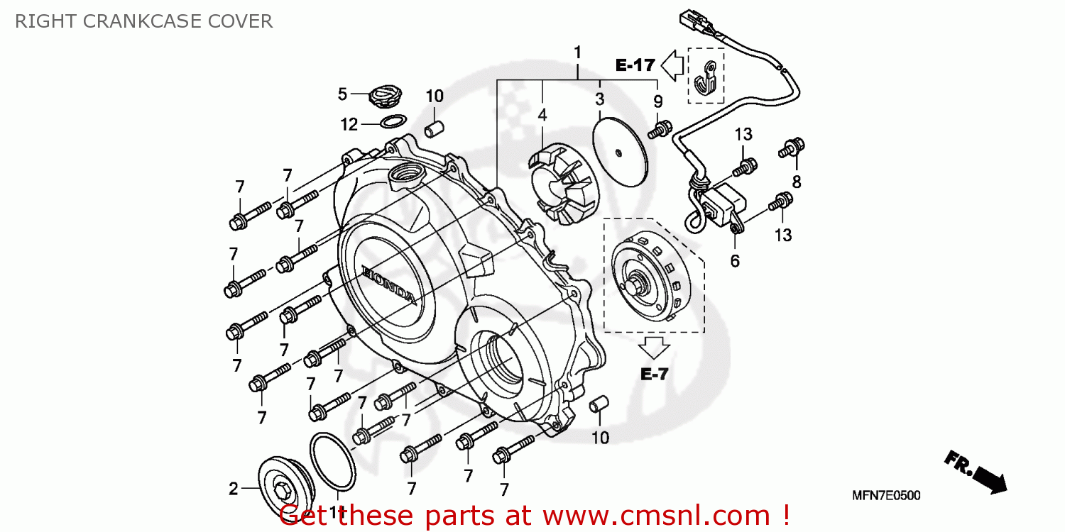 Honda CB1000R 2009 (9) ENGLAND / MPH RIGHT CRANKCASE COVER - buy RIGHT ...