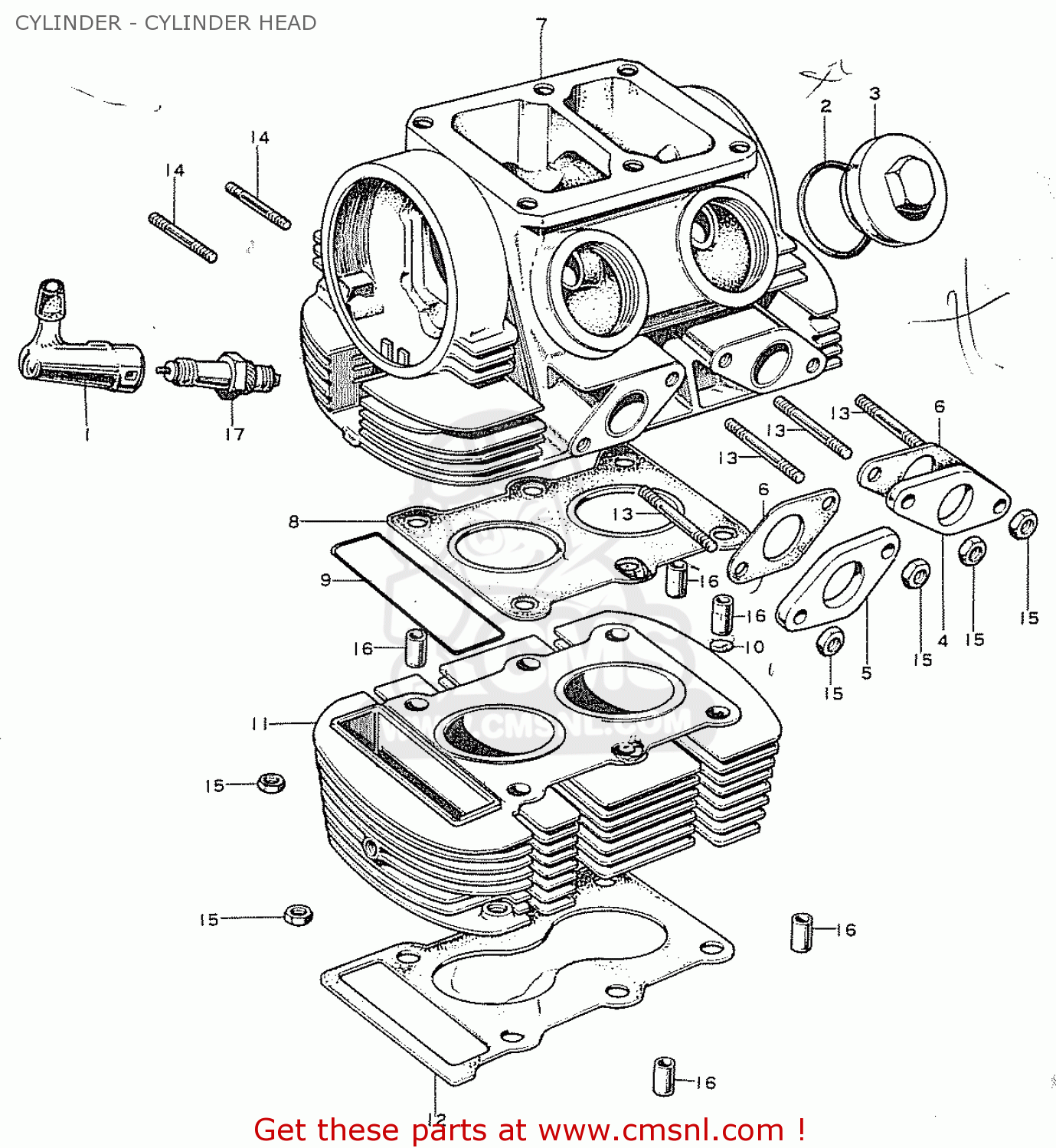 Honda CB125K2 GENERAL EXPORT CYLINDER - CYLINDER HEAD - buy CYLINDER ...