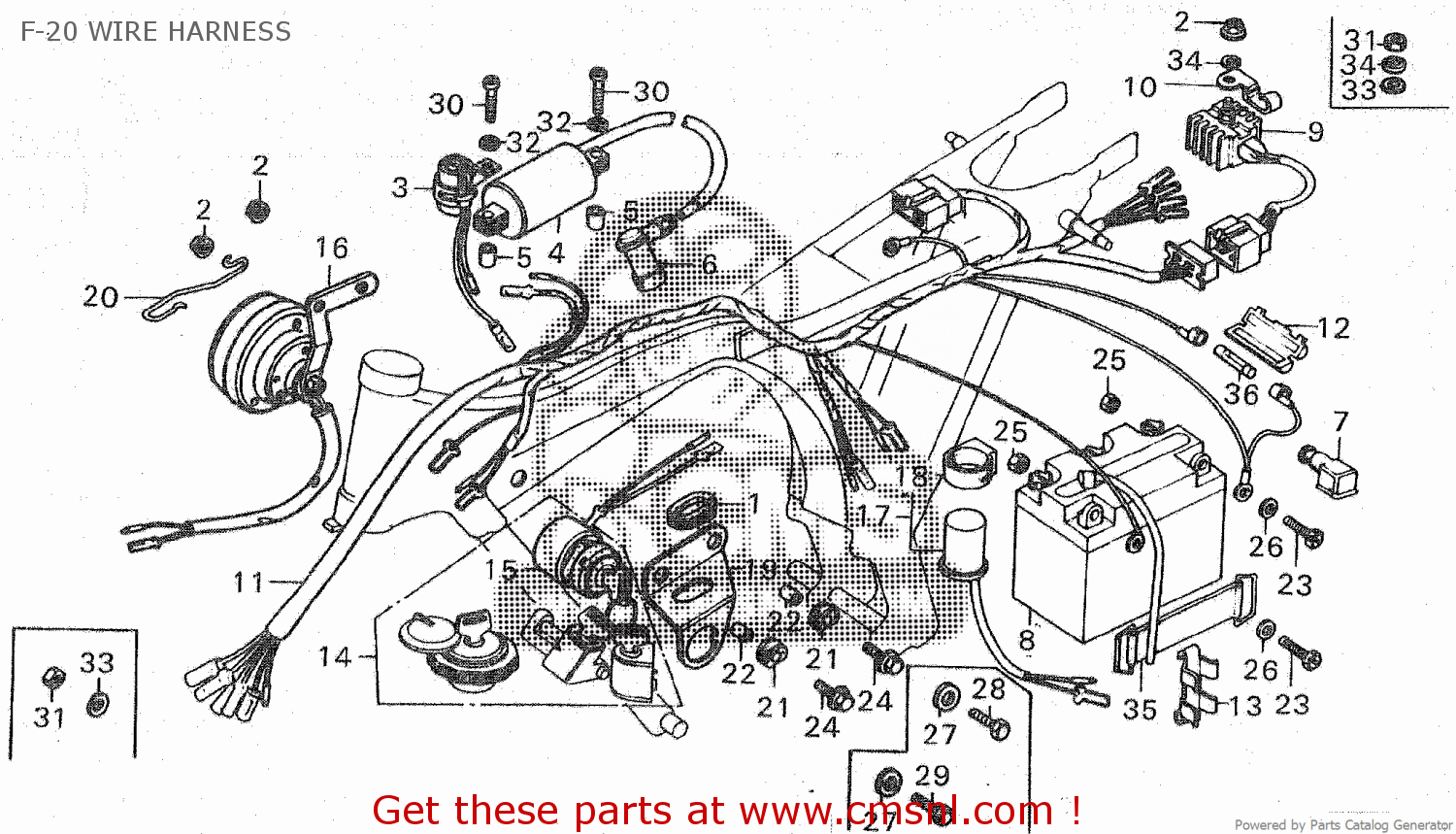 Honda CB125S2 GENERAL EXPORT TYPE 1 (KPH) F-20 WIRE HARNESS - buy F-20 ...