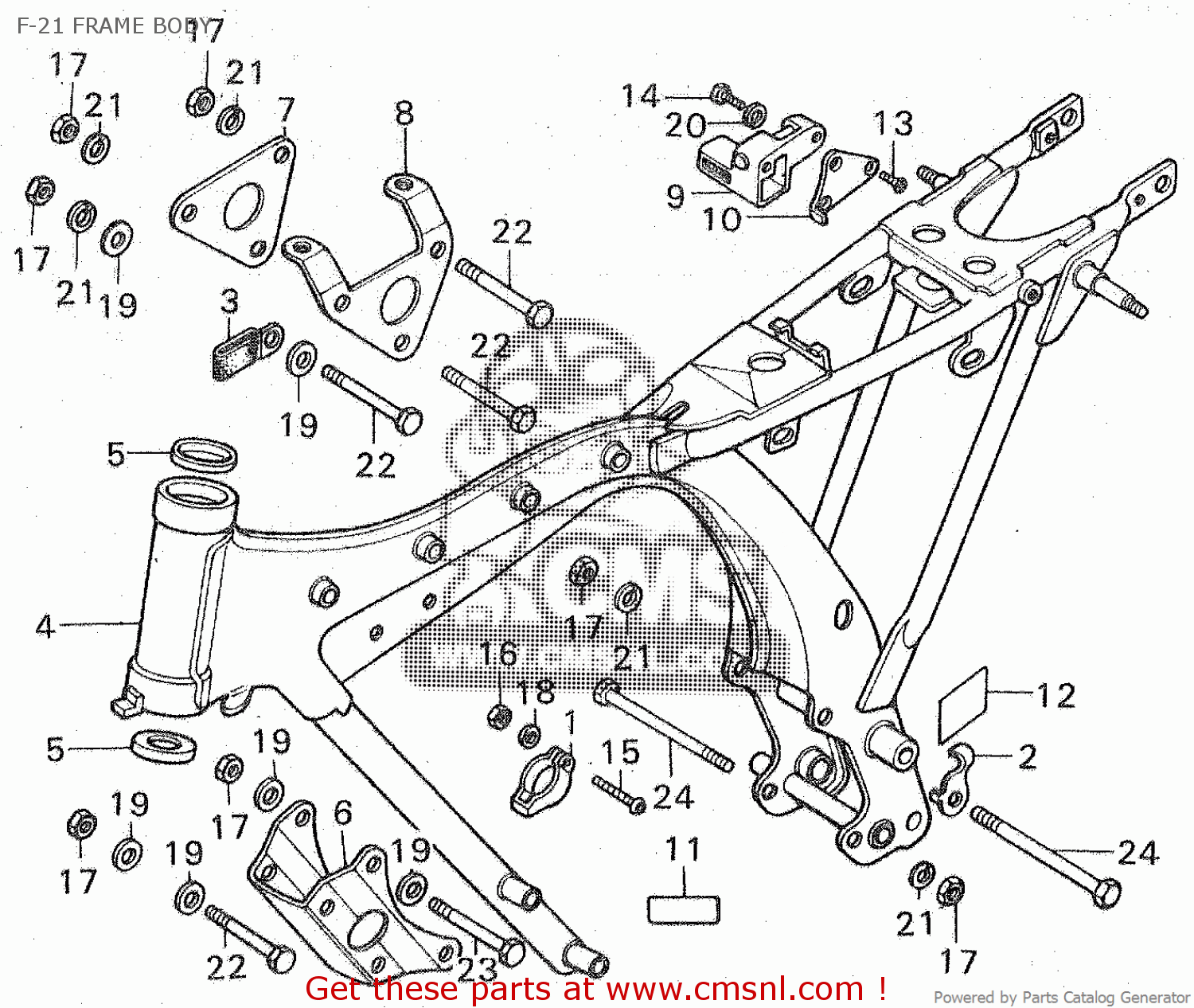 Honda CB125S2 GENERAL EXPORT TYPE 1 (KPH) F-21 FRAME BODY - buy F-21 ...