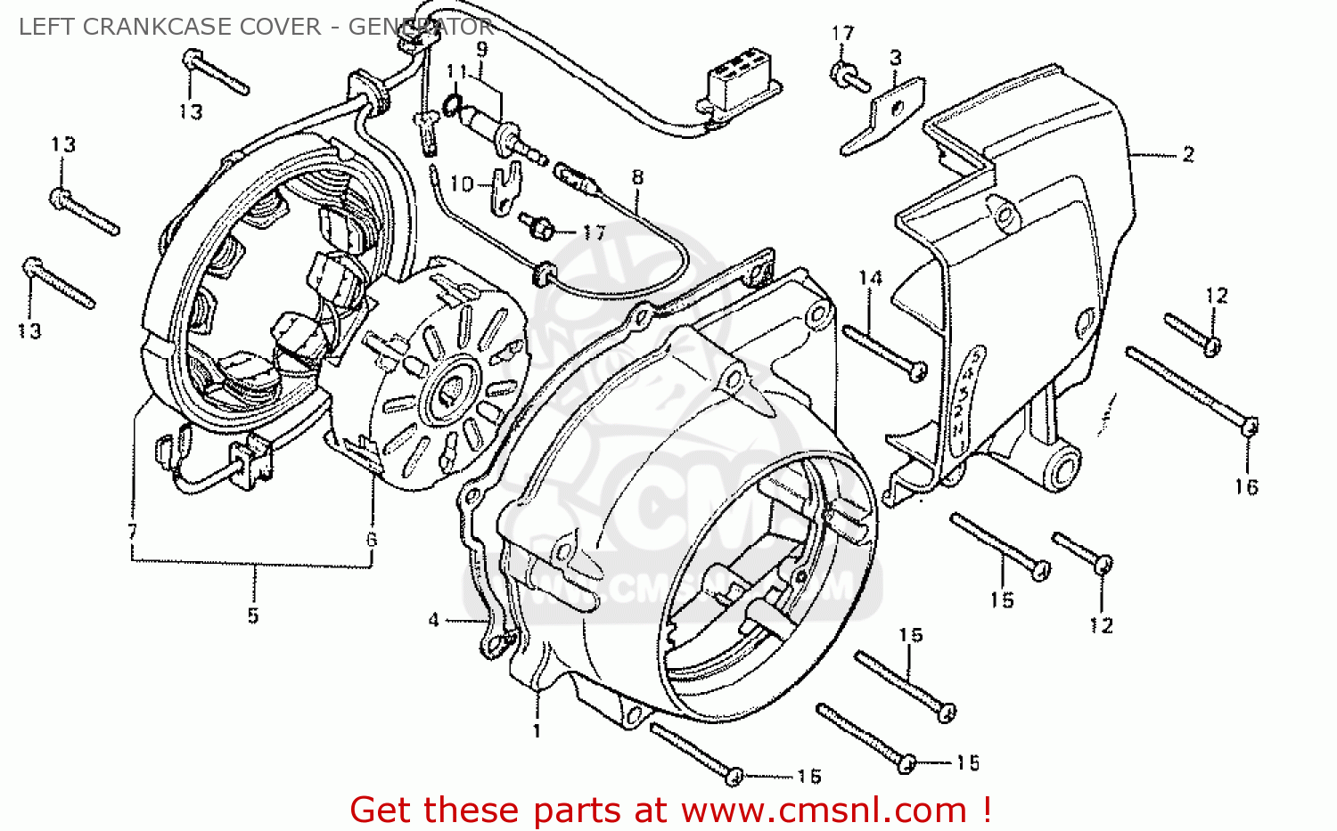 Honda CB125T AUSTRALIA LEFT CRANKCASE COVER GENERATOR buy LEFT