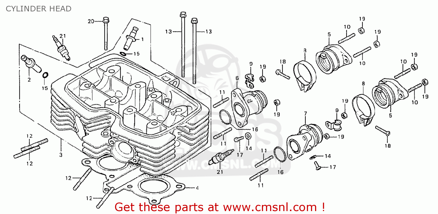 Honda CB125T2 ENGLAND CYLINDER HEAD - buy CYLINDER HEAD spares online