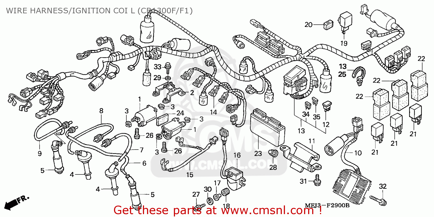 Honda CB1300F SUPER FOUR 2003 (3) ENGLAND WIRE HARNESS/IGNITION COI L ...