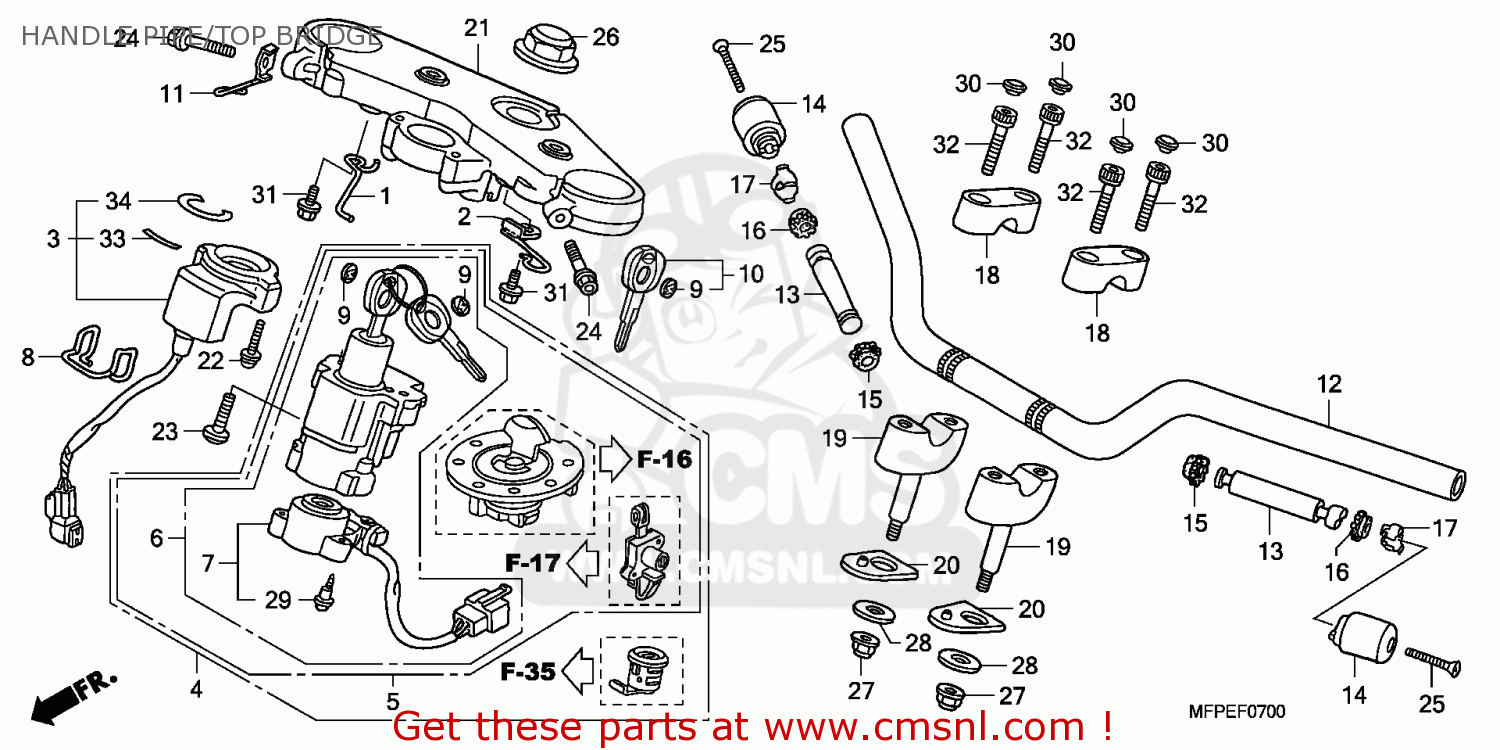 Honda CB1300SA 2010 (A) ENGLAND / BCT MKH HANDLE PIPE/TOP BRIDGE - buy ...