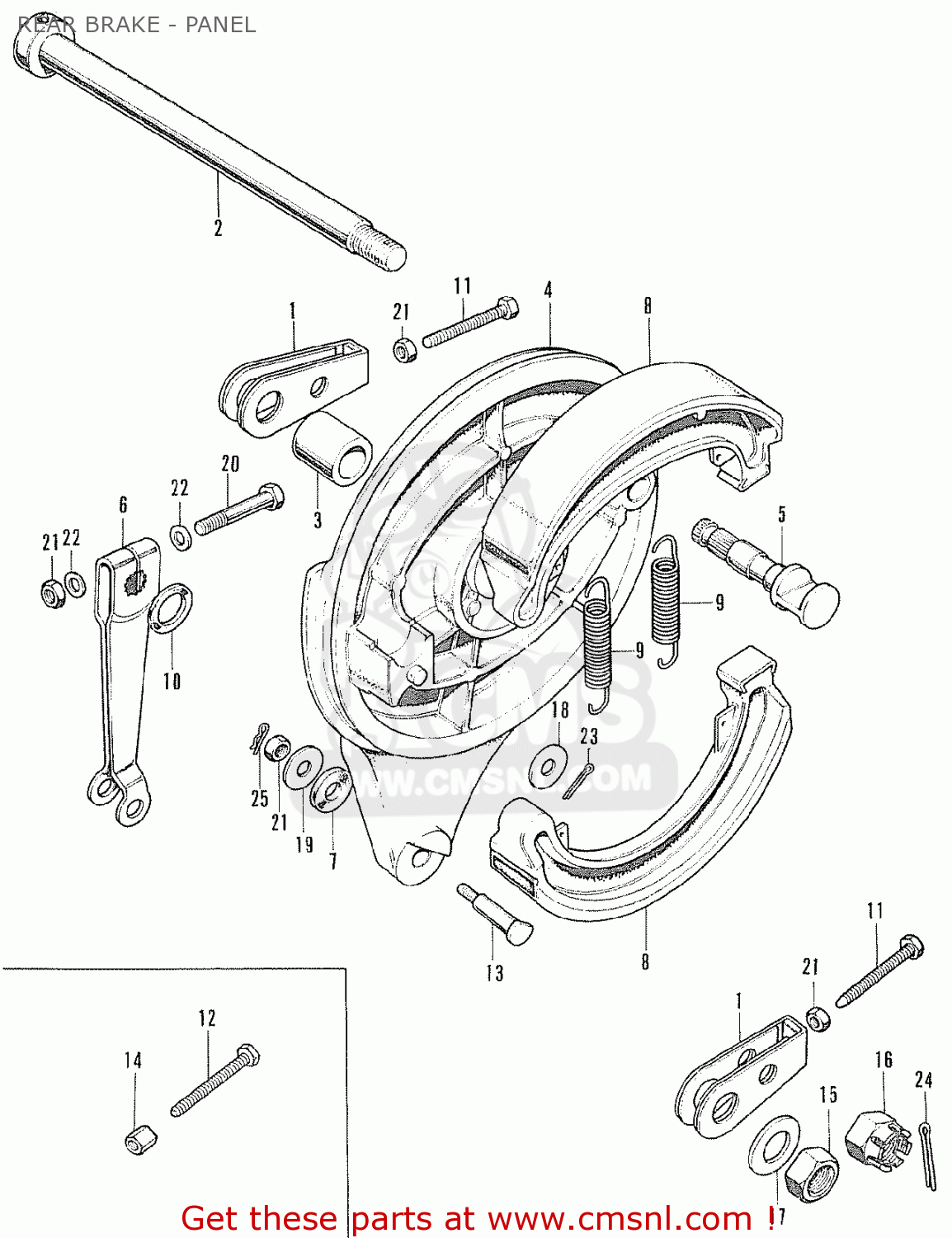 Honda CB175K4 SUPER SPORT 1970 USA REAR BRAKE - PANEL - buy REAR BRAKE ...