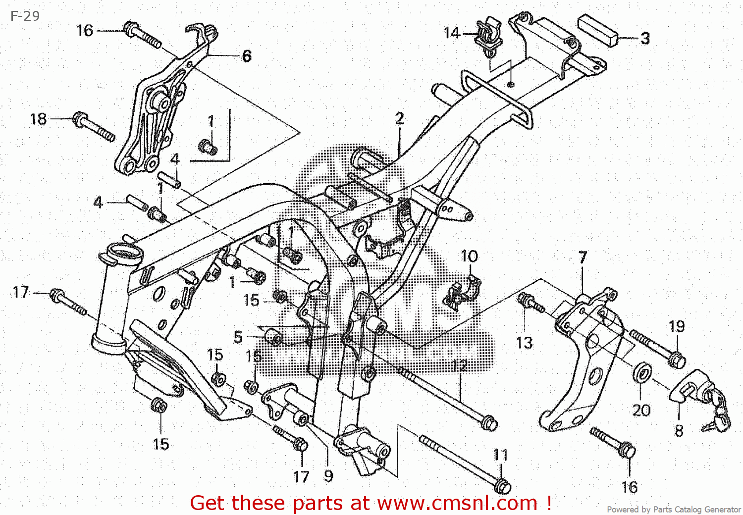 honda hornet body parts price list