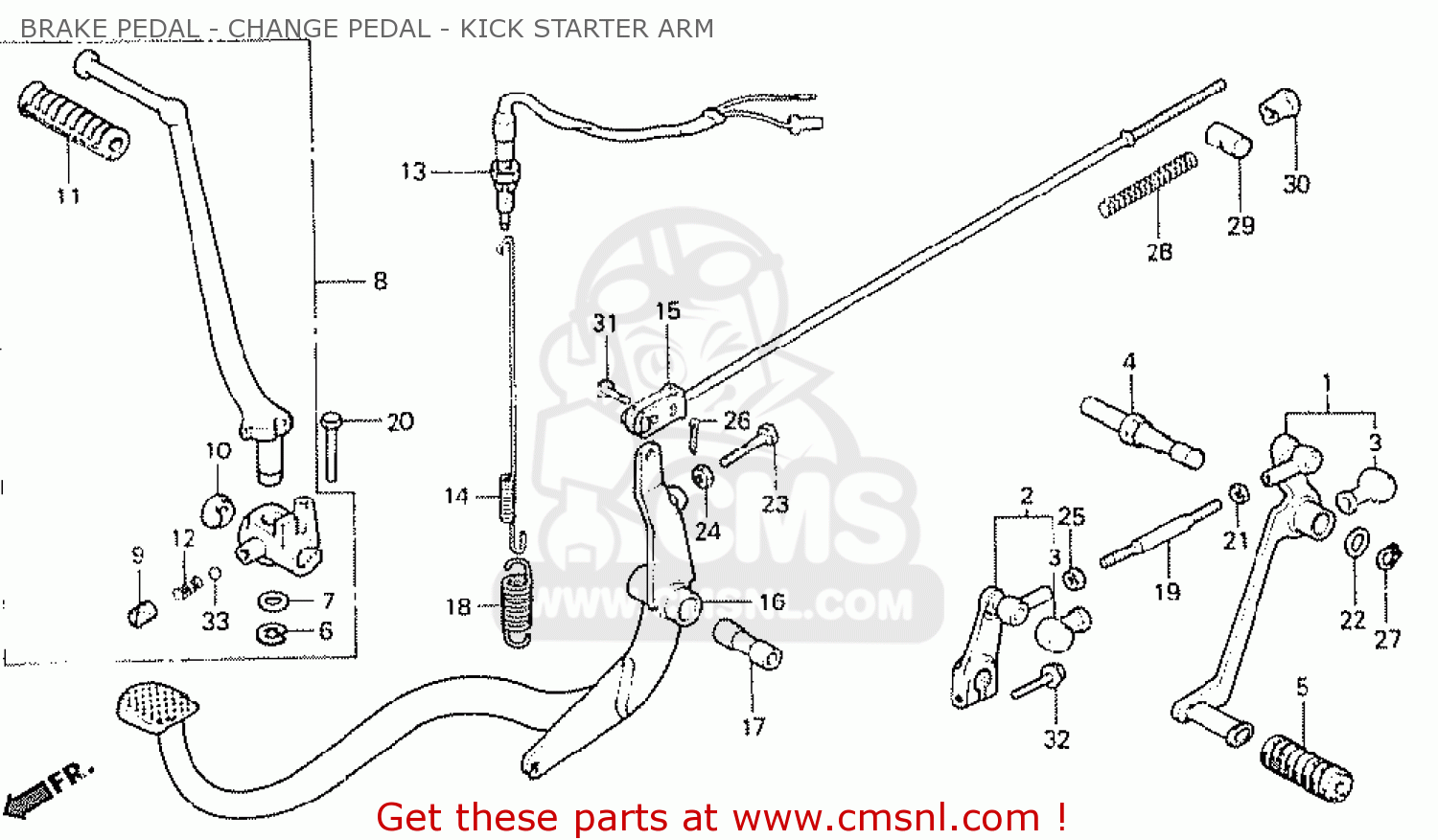 Honda CB250N 1980 (A) ENGLAND BRAKE PEDAL - CHANGE PEDAL - KICK STARTER ...